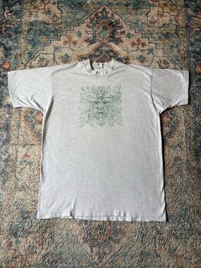 Vintage The Green Man Floral T-shirt Size XL